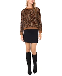 Vince Camuto Women's Leopard Print Long Sleeve Sweater