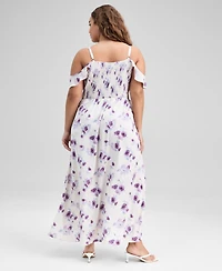 And Now This Trendy Plus Lace-Trim Empire-Waist Dress, Macy's Exclusive