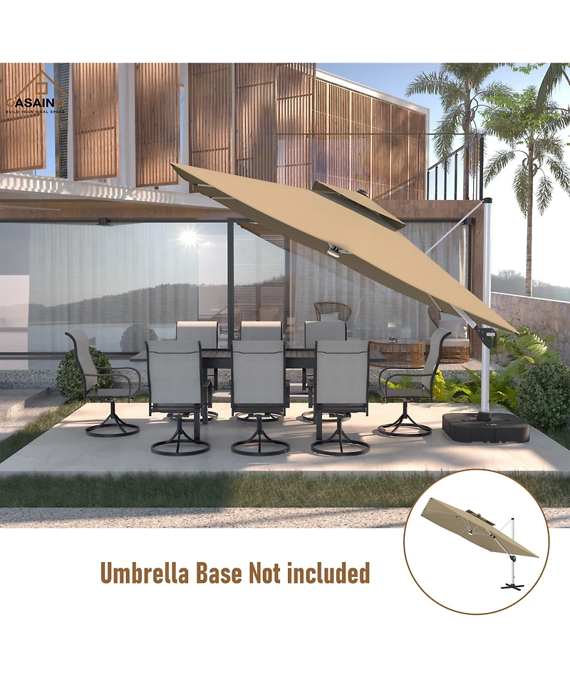 Casainc 11 Ft Square Double Top Patio Umbrella