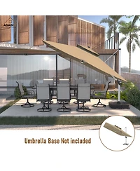 Casainc 11 Ft Square Double Top Patio Umbrella