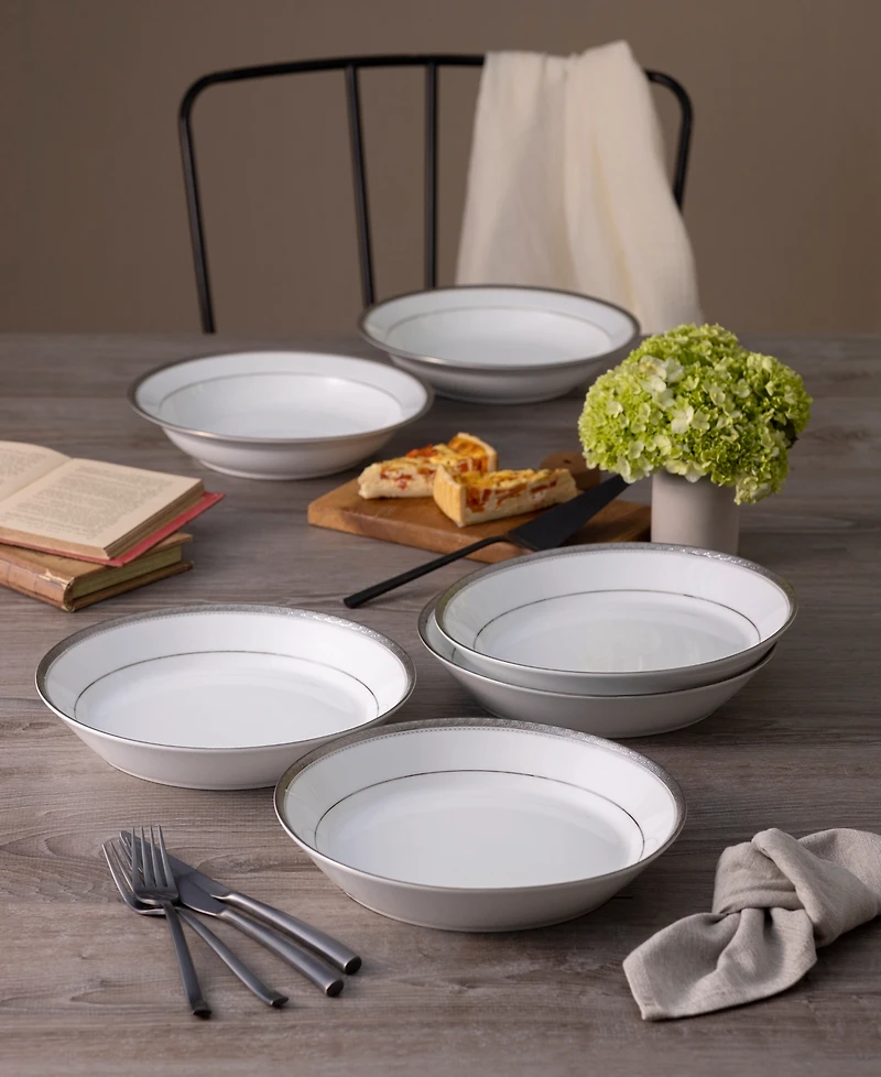 Noritake Charlotta Platinum 4-Pc. Coupe Dinner Bowl Set, Service for 4