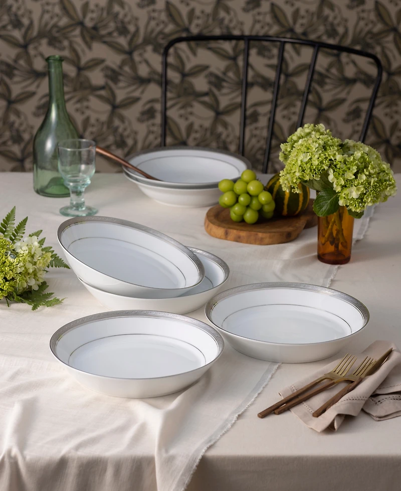 Noritake Crestwood Platinum 4-Pc. Coupe Dinner Bowl Set, Service for 4