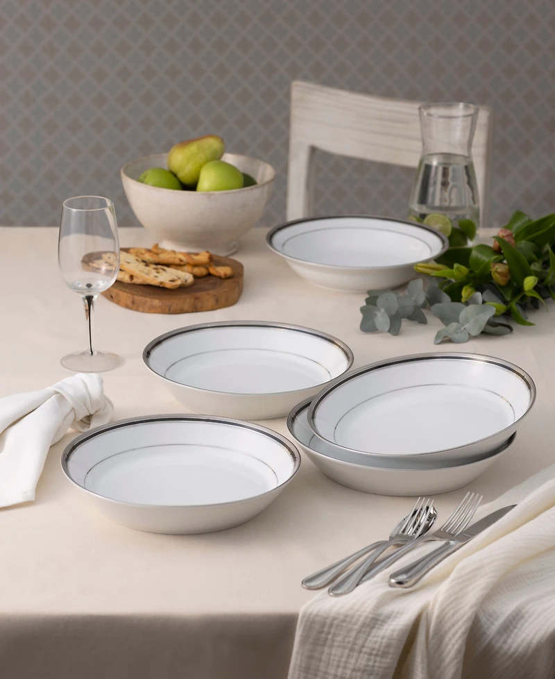 Noritake Austin Platinum 4-Pc. Coupe Dinner Bowl Set, Service for 4