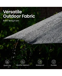 Xizzi 15ft Solar Umbrella Smart Led Lighted Patio Umbrella,12 Heavy Duty Ribs Large Outdoor Double Sided Rectangle with Light Modes and Base