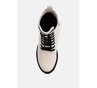 Forter Faux Leather Lace Up Boots Women