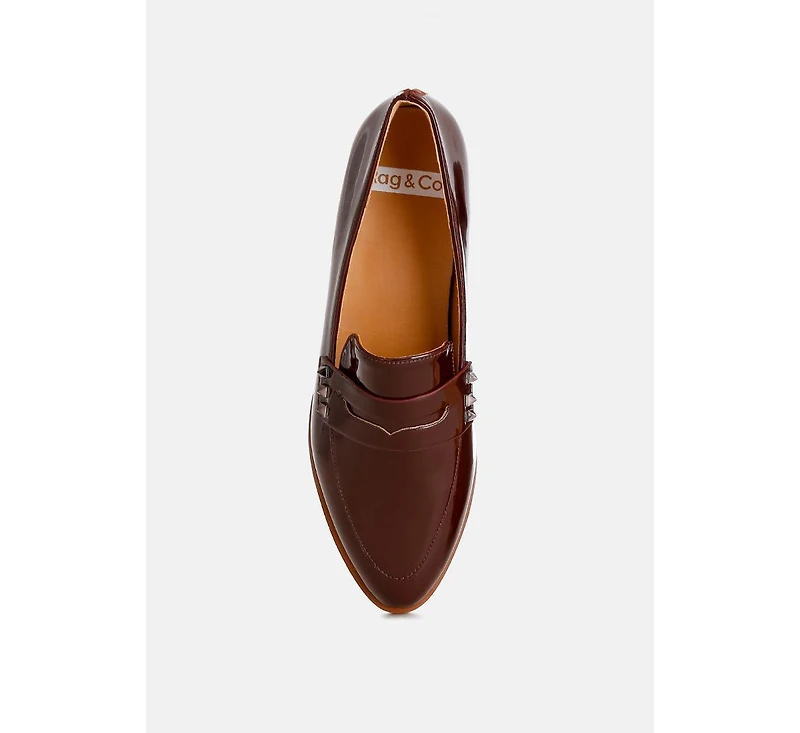 Rag & Co Patent Pleather Penny Loafers Women