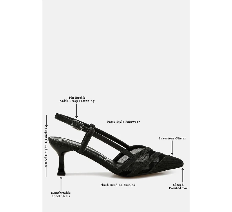 London Rag Women's Daldra Kitten Heel Slingback Sandals