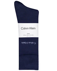 Calvin Klein Men's 4-Pack Flat-Knit Crew Dress Socks