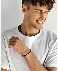 Lucky Brand Tigers Eye Beaded Elastic Bracelet