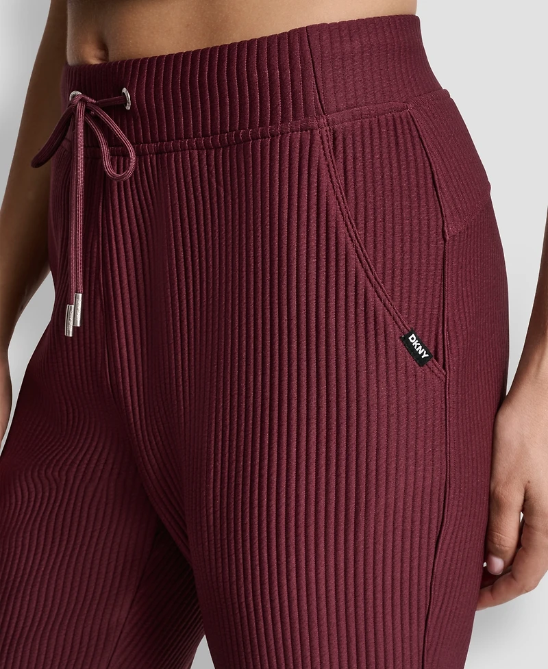 Dkny Women's Tech Ottoman Cuffed High Rise Joggers