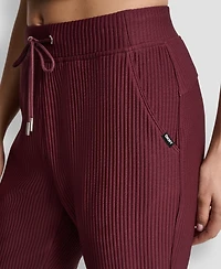 Dkny Women's Tech Ottoman Cuffed High Rise Joggers