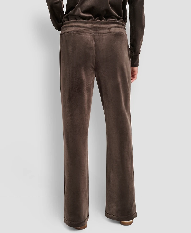 Dkny Women's Hd Embroidery Logo Slit Track Pants