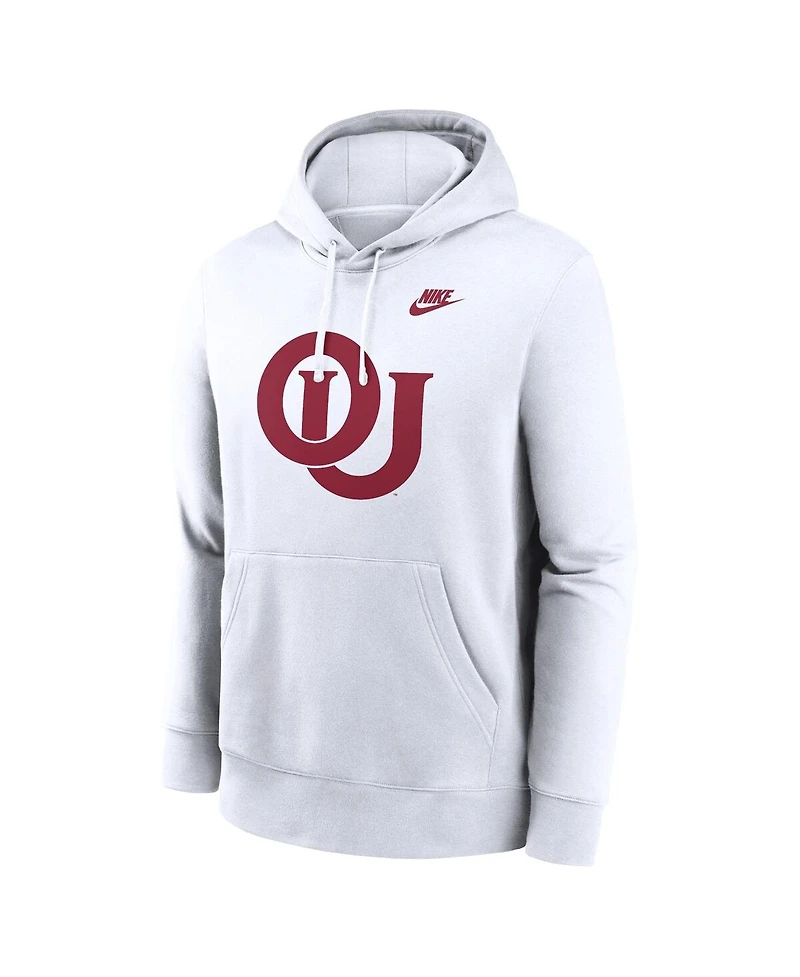 Nike Men's White Oklahoma Sooners Legacy Logo Club Fleece Pullover Hoodie