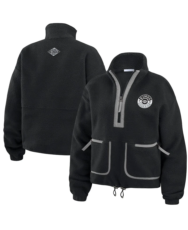 Wear by Erin Andrews Women's Black Los Angeles Kings Polar Fleece Half-Zip Jacket