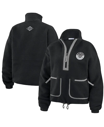 Wear by Erin Andrews Women's Black Los Angeles Kings Polar Fleece Half-Zip Jacket