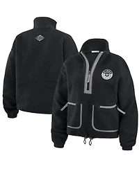 Wear by Erin Andrews Women's Black Los Angeles Kings Polar Fleece Half-Zip Jacket