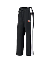 Wear by Erin Andrews Women's Black Cleveland Browns Color Block Straight Leg Pants