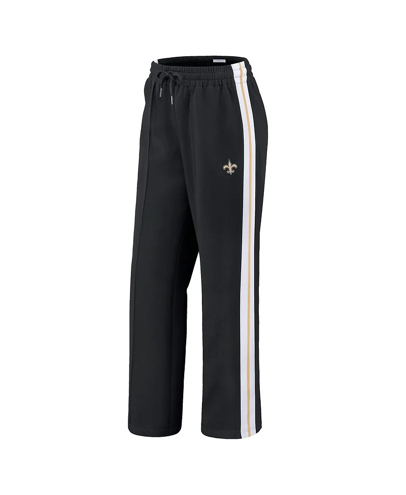 Wear by Erin Andrews Women's Black New Orleans Saints Color Block Straight Leg Pants