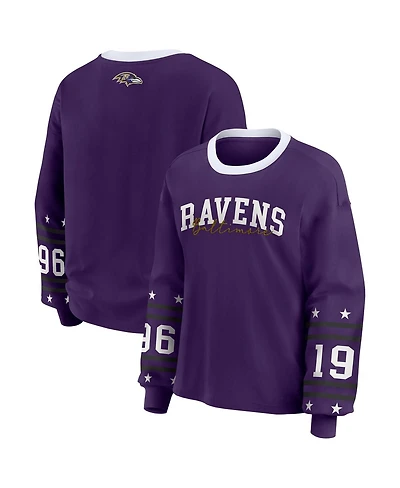 Wear by Erin Andrews Women's Purple Baltimore Ravens Sport Long-Sleeve T-Shirt
