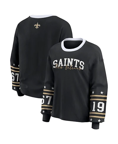 Wear by Erin Andrews Women's Black New Orleans Saints Sport Long-Sleeve T-Shirt