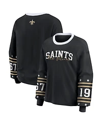 Wear by Erin Andrews Women's Black New Orleans Saints Sport Long-Sleeve T-Shirt