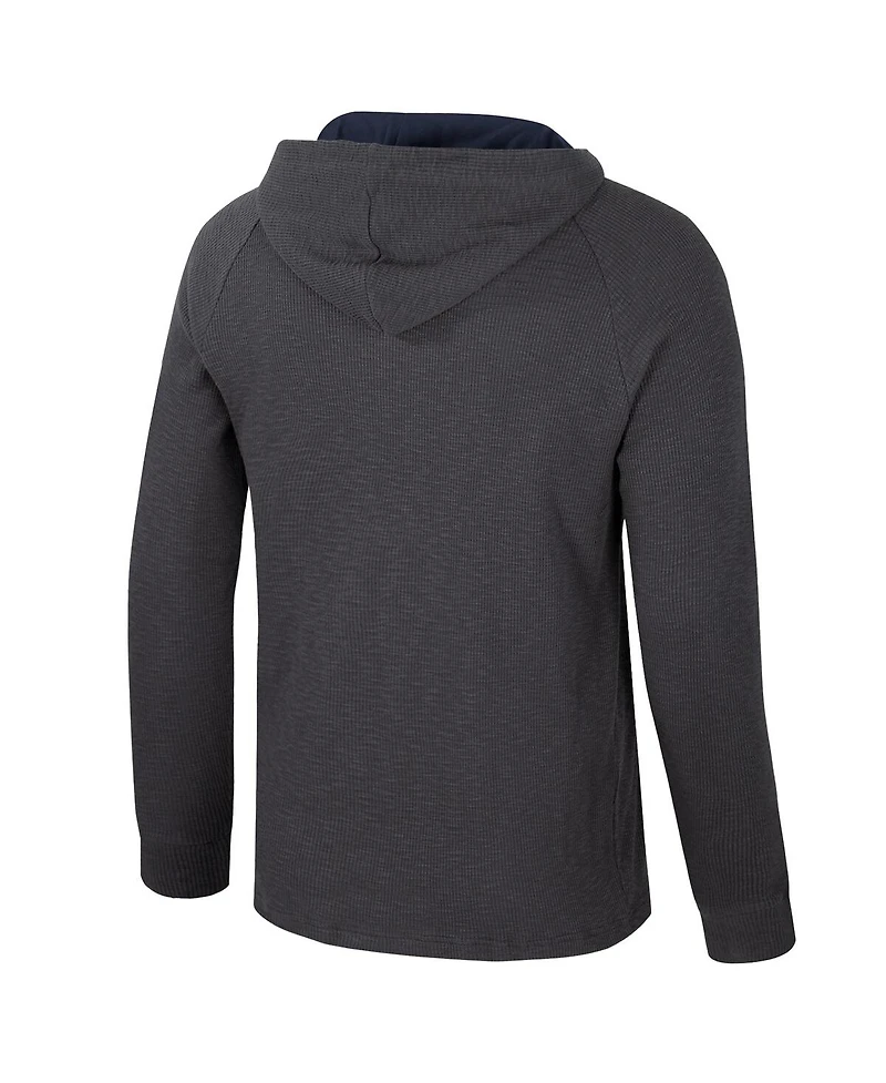Colosseum Men's Charcoal Penn State Nittany Lions Dujour Ralgan Long Sleeve Henley Hoodie T-Shirt