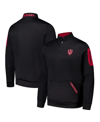 Colosseum Men's Black Indiana Hoosiers Mainframe Quarter-Zip Fleece Jacket