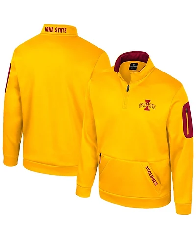 Colosseum Men's Gold Iowa State Cyclones Mainframe Quarter-Zip Fleece Jacket
