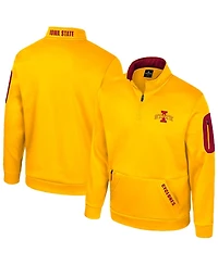 Colosseum Men's Gold Iowa State Cyclones Mainframe Quarter-Zip Fleece Jacket