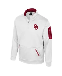 Colosseum Men's White Oklahoma Sooners Mainframe Quarter-Zip Fleece Jacket