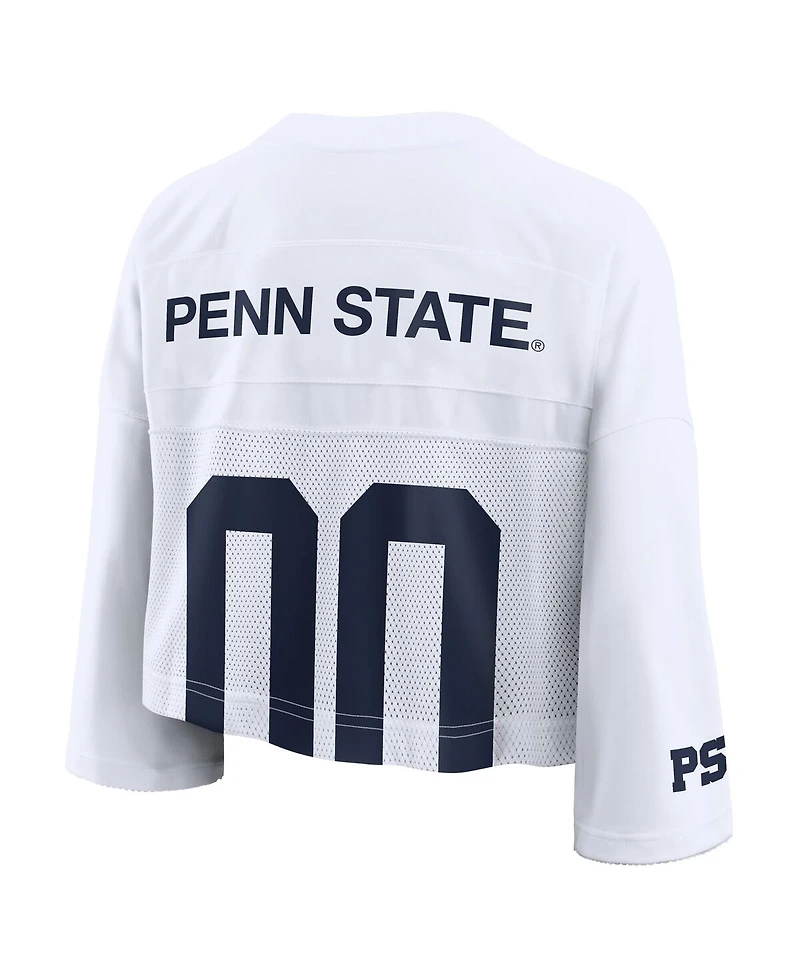 Nike Women'sWhite Penn State Nittany Lions Cropped Mesh Dri-fit Fashion Jersey