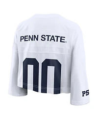 Nike Women'sWhite Penn State Nittany Lions Cropped Mesh Dri-fit Fashion Jersey