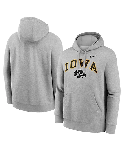 Nike Men's Gray Iowa Hawkeyes Club Fleece Arch Pullover Hoodie