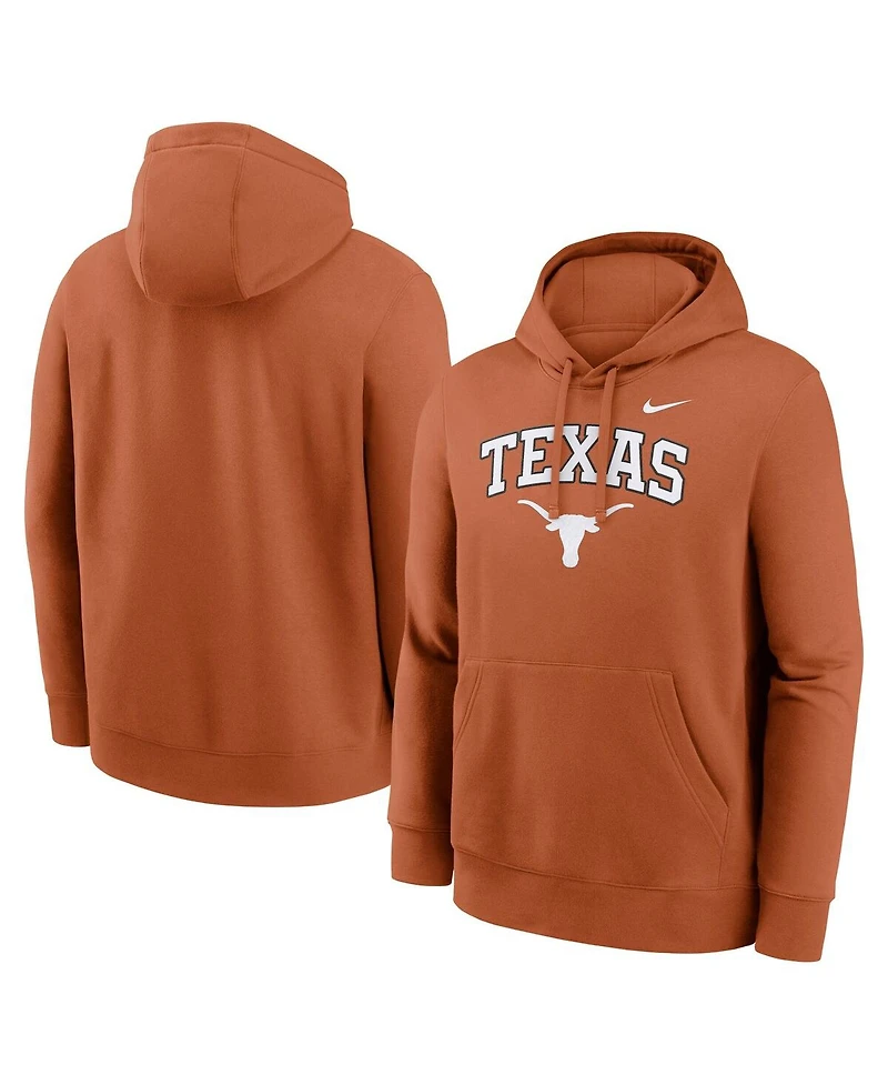 Nike Men's Texas Orange Longhorns Club Fleece Arch Pullover Hoodie