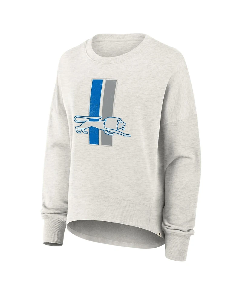 Fanatics Women's Heather Gray Detroit Lions Oversized Hometown Pullover Sweatshirt