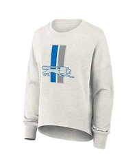 Fanatics Women's Heather Gray Detroit Lions Oversized Hometown Pullover Sweatshirt