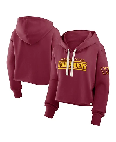 Fanatics Women's Burgundy Washington Commanders Oversized Hometown Heritage Cropped Hoodie