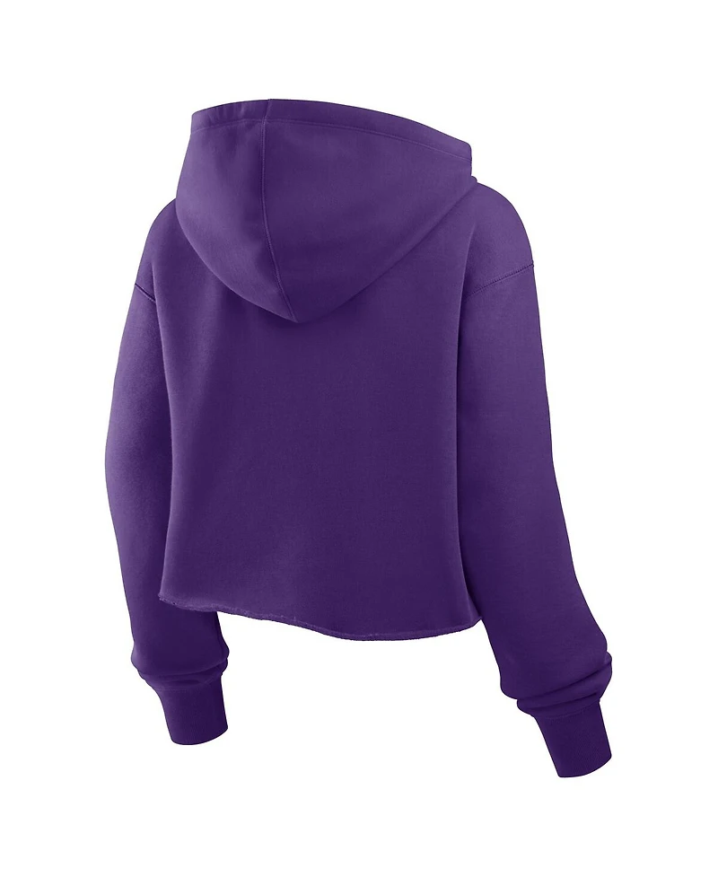 Fanatics Women's Purple Minnesota Vikings Oversized Hometown Heritage Cropped Hoodie
