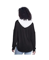 G-iii 4Her by Carl Banks Women's Black Sacramento Kings Bench Player Oversized Long Sleeve Hooded Top