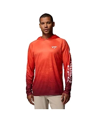 Columbia Men's Orange Virginia Tech Hokies Pfg Gradient Water Super Terminal Tackle Hoodie Omni-Wick T-Shirt