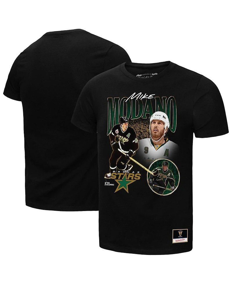 Mitchell & Ness Men's Mike Modano Black Dallas Stars Player Collage Name Number T-Shirt