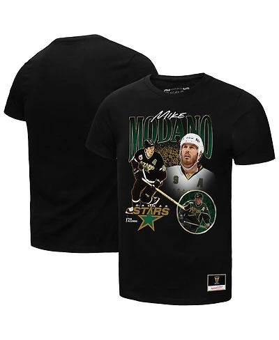 Mitchell & Ness Men's Mike Modano Black Dallas Stars Player Collage Name Number T-Shirt