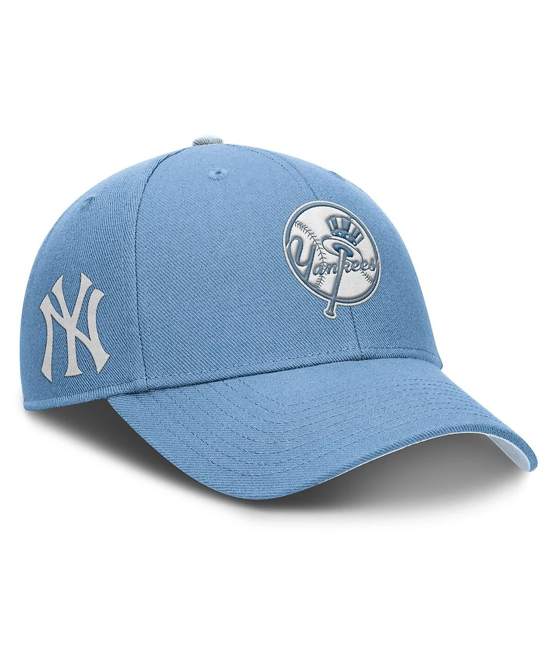 Nike Men's Light Blue New York Yankees Rise Dri-Fit Adjustable Hat