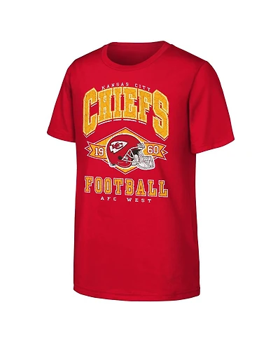 Outerstuff Big Boys and Girls Red Kansas City Chiefs Kick Off T-Shirt