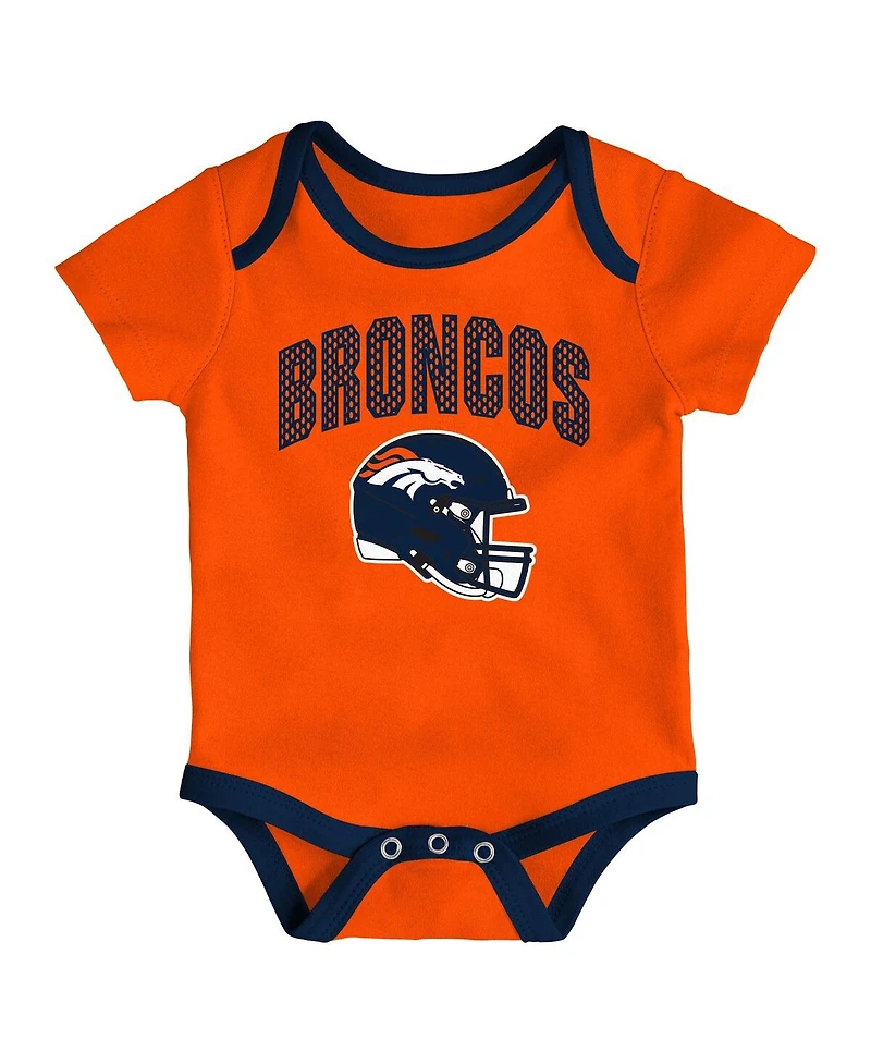 Outerstuff Baby Boys and Girls 3-Piece Denver Broncos All Day Play Bodysuit Set