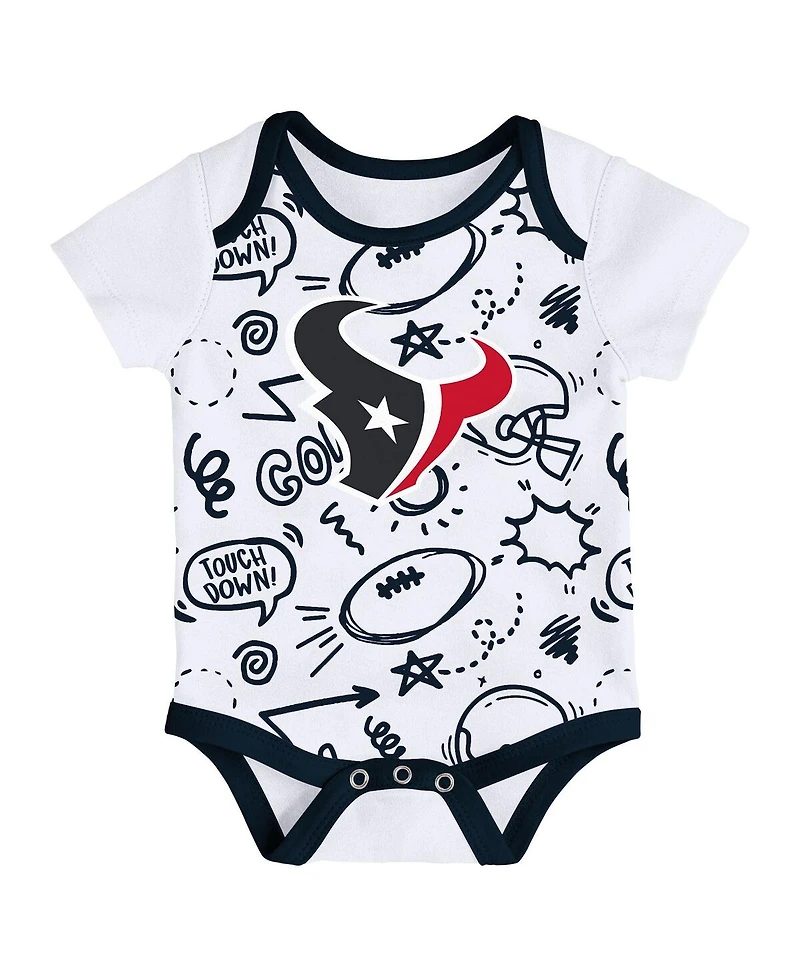 Outerstuff Baby Boys and Girls 3-Piece Houston Texans All Day Play Bodysuit Set