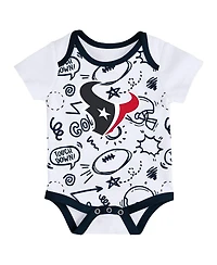 Outerstuff Baby Boys and Girls 3-Piece Houston Texans All Day Play Bodysuit Set