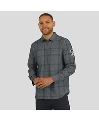 Fanatics Men's Darius Rucker Collection by Gray San Diego Padres Thin Wale Corduroy Plaid Button Up Shirt
