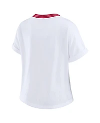 Wear by Erin Andrews Women's White Arizona Cardinals Cropped Center Stripe Dolman T-Shirt