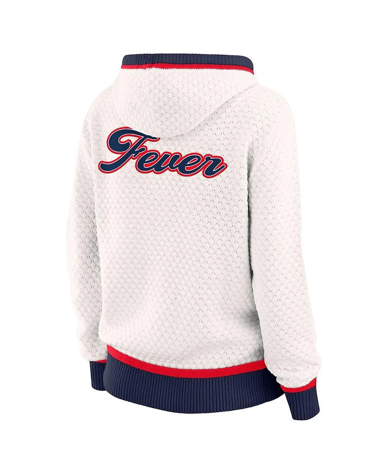 Wear by Erin Andrews Women'sCream Indiana Fever Hooded Sweater